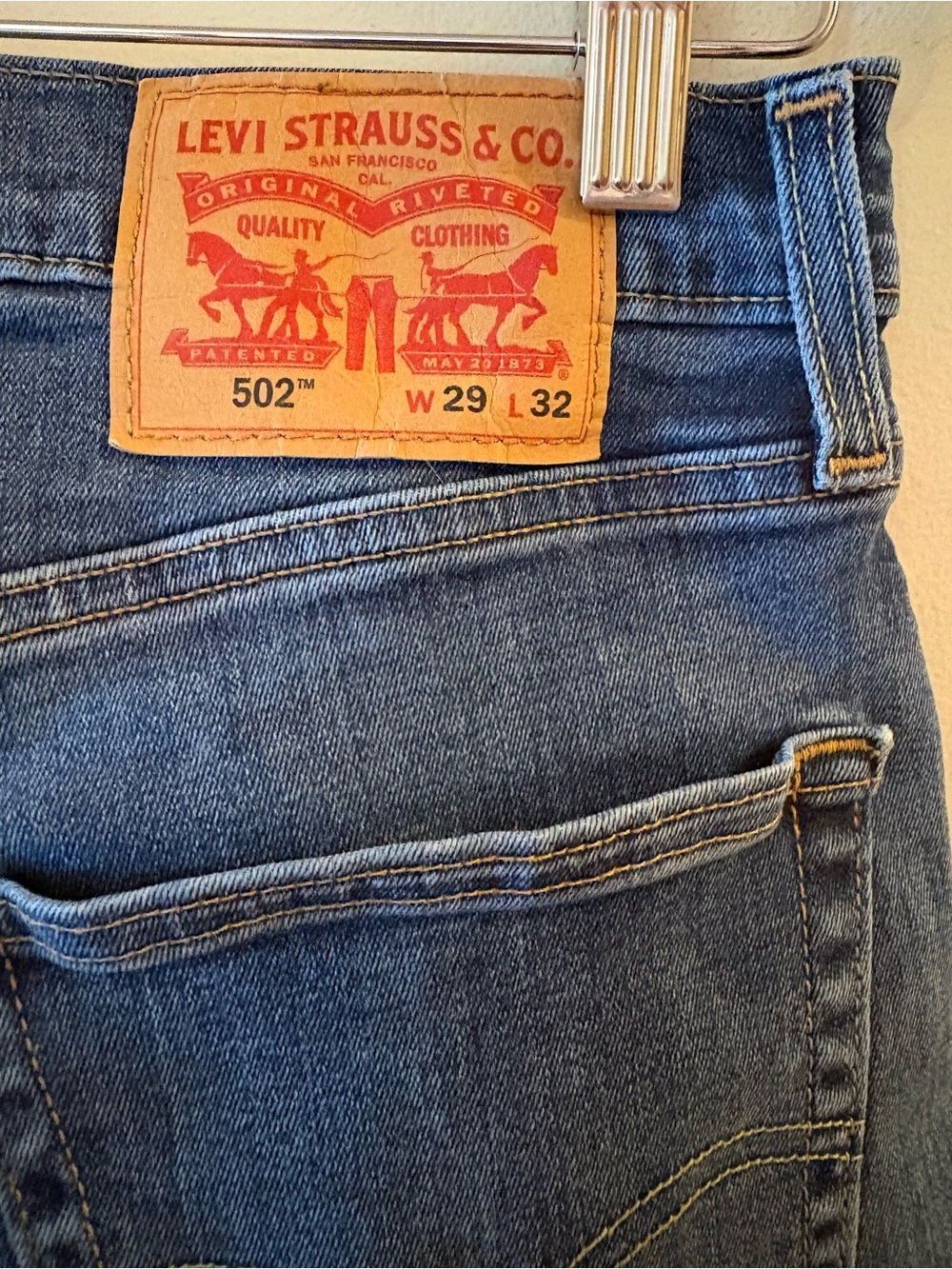 Levi's 502 Regular Taper Jeans Blue Denim 29x32 - Picture 4 of 16